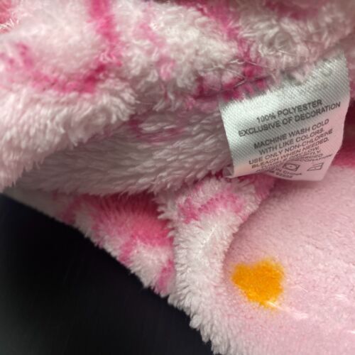 Carters Pink Baby Blanket Green Orange Flowers Butterflies Fleece Lovey Security - Picture 3 of 3
