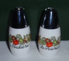 VTG 1970s Gemco Spice of Life Salt & Pepper Shakers Corning Ware Compatible NICE