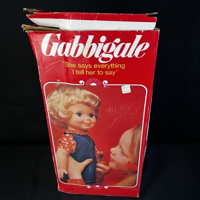 Vintage 1973 Kenner Gabbigale Talking Retro Doll in Original Box