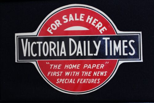 Vintage Newspaper Advertising Decal Victoria Daily Times British Columbia 1950&#039;s
