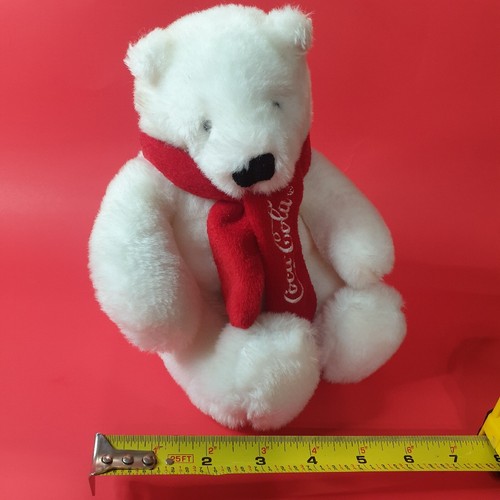 Coca Cola Co. Eisbär mit rotem Schal 8 Zoll Stofftier Plüsch Sammlerstück - Bild 14 von 14