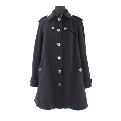 Burberry London Black Wool Single Breasted Long Collared Coat 10