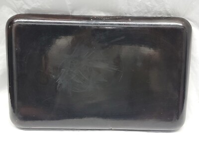 vintage japanese lacquer tray floral black and red #4776 | eBay