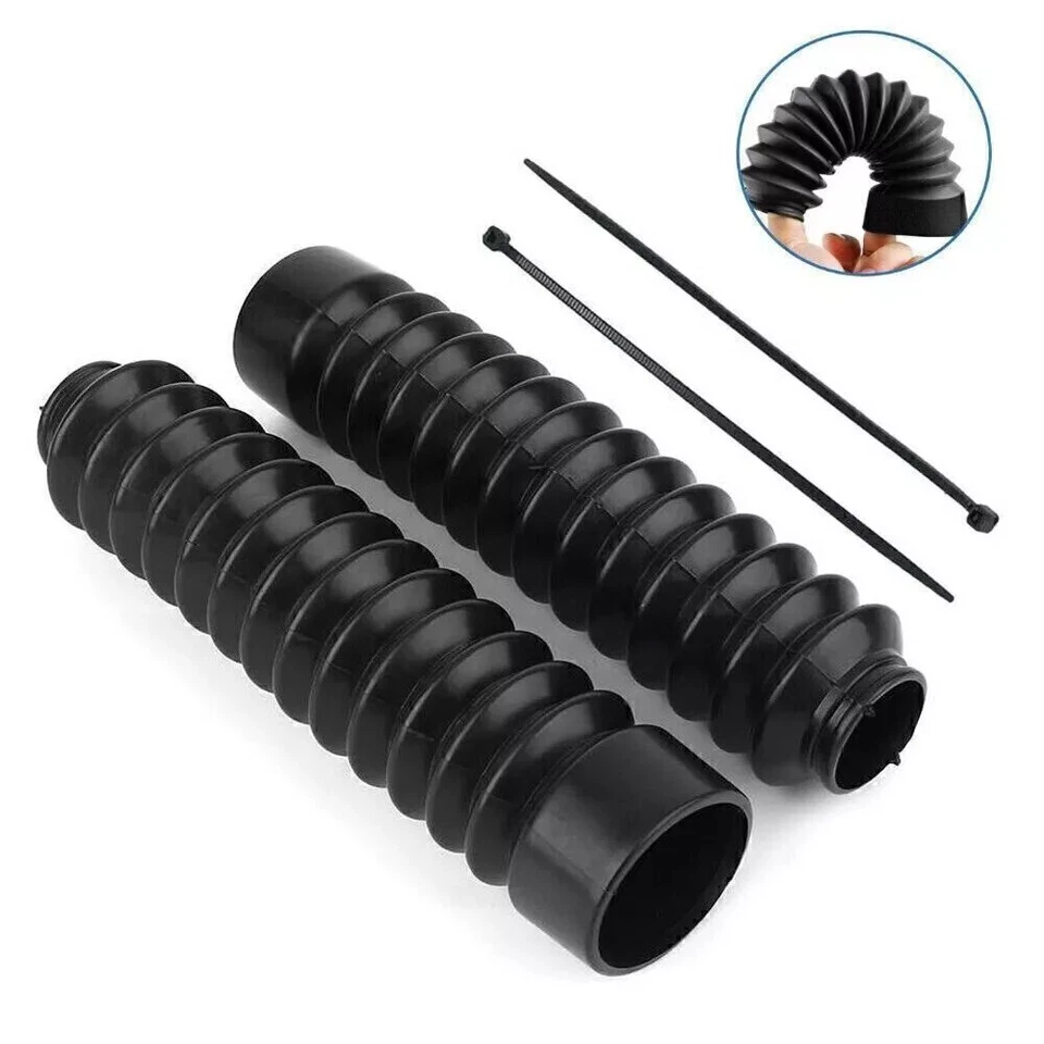 2PCS Motorcycle Fork Rubber Gaiter Boots Front Fork Shock Absorber Dust Cover Foto 2 de 4