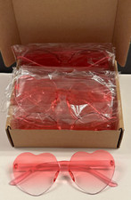 Heart Shape Pink Tinted Sunglasses Rimless Valentines's Day Lot of 18