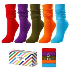 Slouchy Scrunch Socks Colorful Socks for Women 4 Pairs