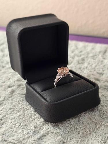 5.79g, 3.43CT Fancy Intense Lab Grown Pink Diamond Ring, 18k WG, IGI certified