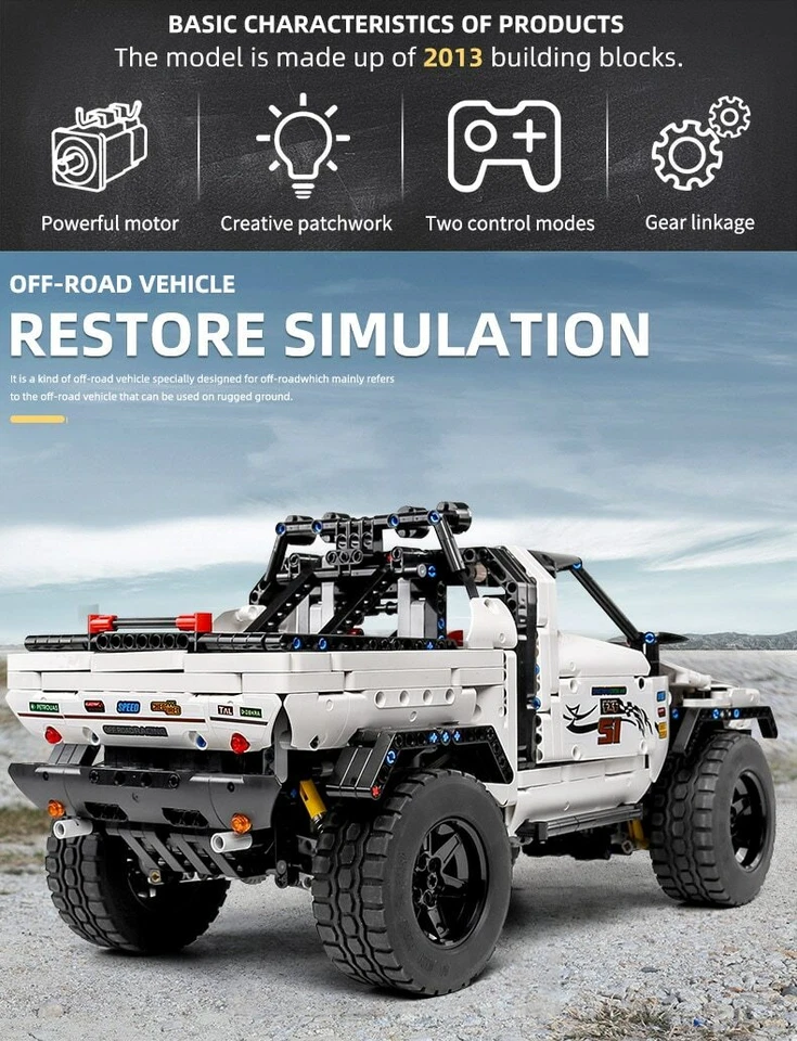 High-tech 4x4 SUV Truck The Silver Flagship Off-road Vehicle Building Blocks - Image 2 of 4