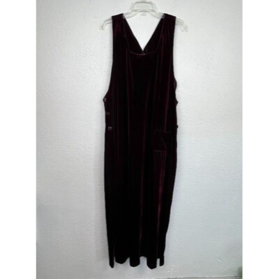 Vintage Studio Ease Women's Burgundy Crushed Velvet Sleeveless Dress Size  16 | eBay