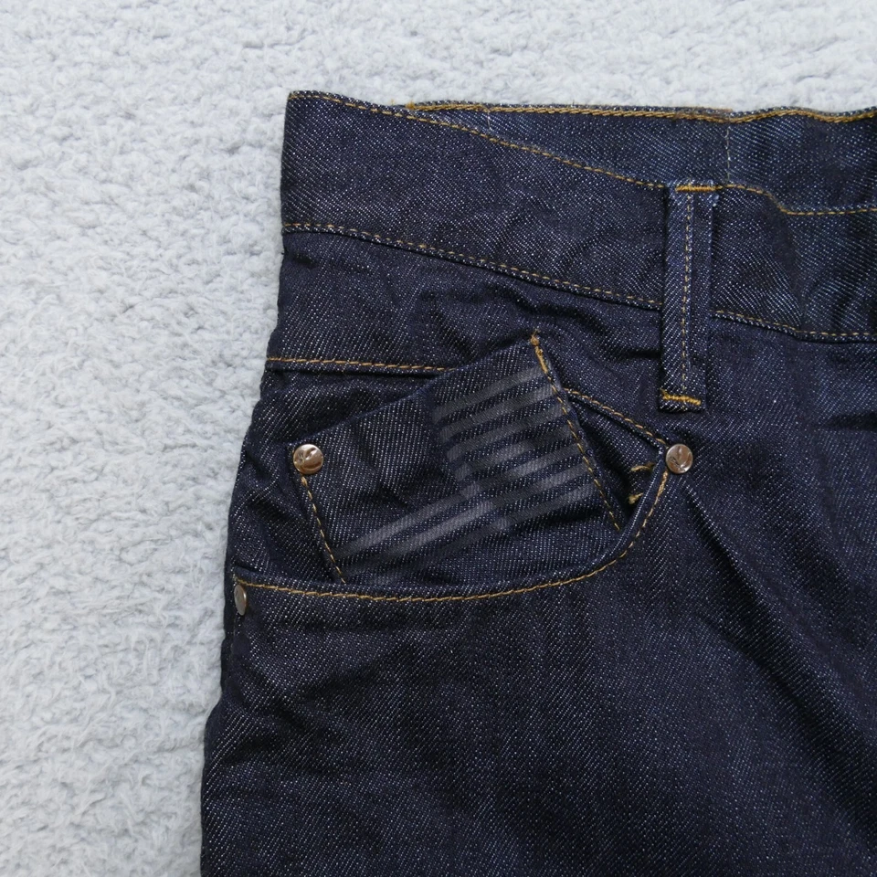 Pantalones de mezclilla William Rast pierna cónica botón mosca lavado oscuro azul para hombre 32x34 holgados Foto 3 de 4