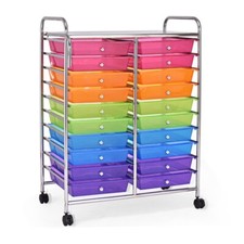 20 Drawers Rolling Storage Organizer Cart Studio Organizer w/4 Universal Wheels