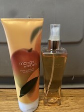 BATH BODY WORKS PLEASURES MANGO MANDARIN SPRAY AND BODY CREAM 8oz EACH