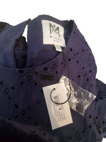 Milly Minis nwt dress girls 16 Navy leaf eyelet CeCe Easter $165 - Picture 5 of 6