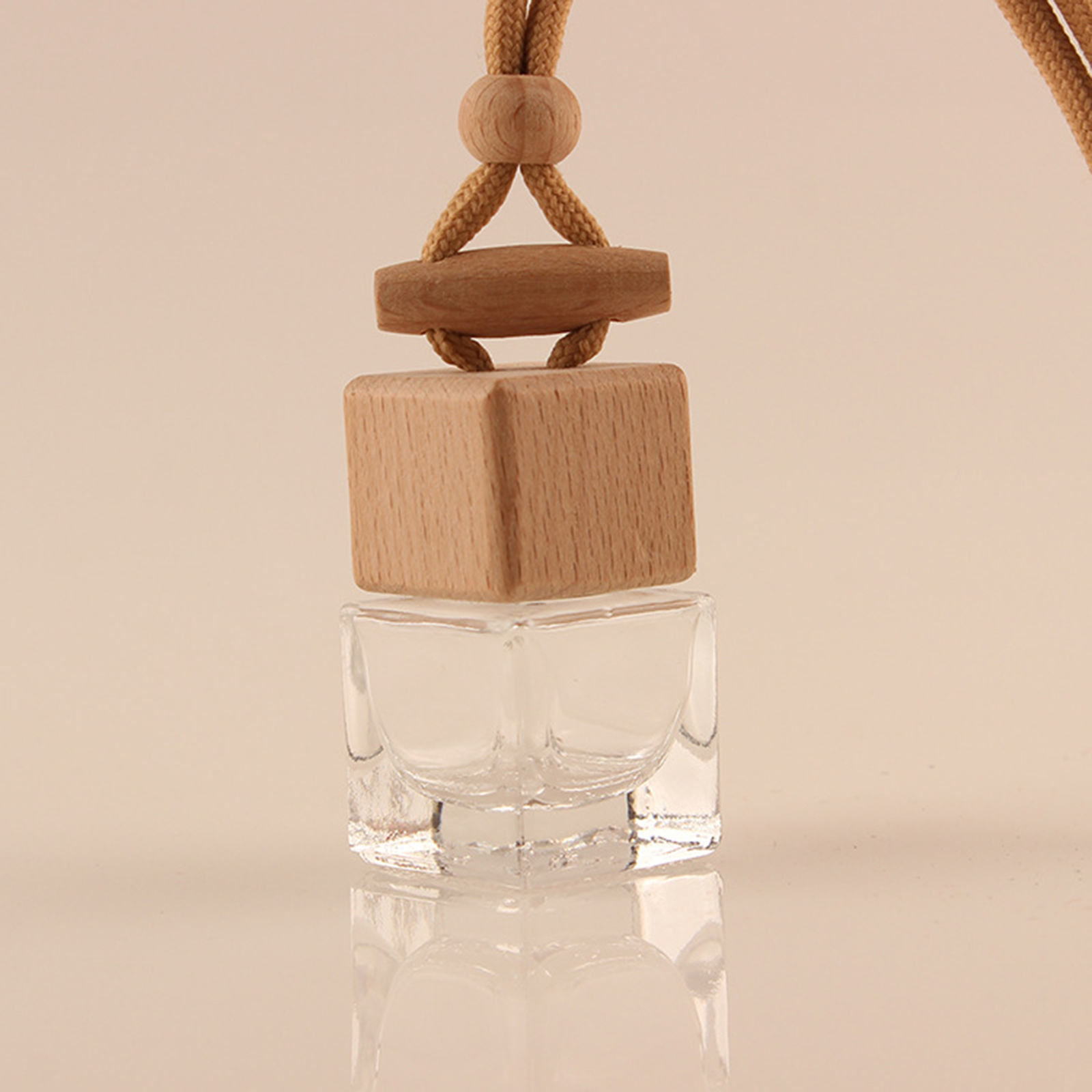 Safe Car Air Freshener Holder Wooden Perfume Bottle with Lanyard Glass