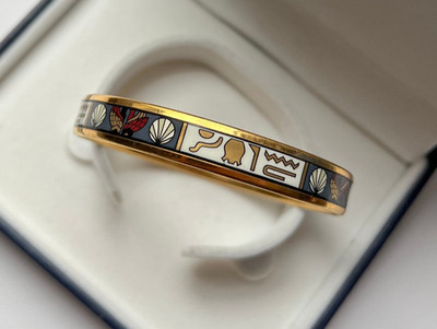 MICHAELA FREY WILLE retro vintage Enamel round Bangle egyptian Design Size XS/S