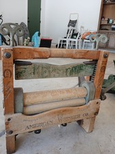 Antique Keystone No. 317E Clothes Wringer American Wringer Co Woonsocket RI Wood