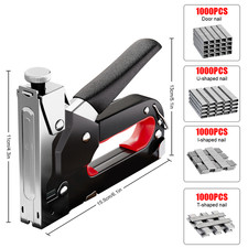 Staple Gun Heavy Duty Tacker Upholstery Stapler Fabric Wood Craft 4000Pc Staples