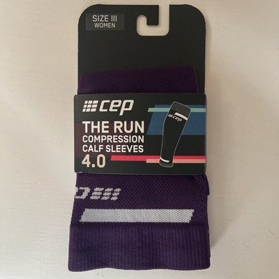 CEP THE RUN COMPRESSION CALF SLEEVES 4.0, Women Size III Purple NEW