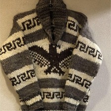 Premium Wool Gray Cowichan Sweater Pre Owned Good Condition Japan