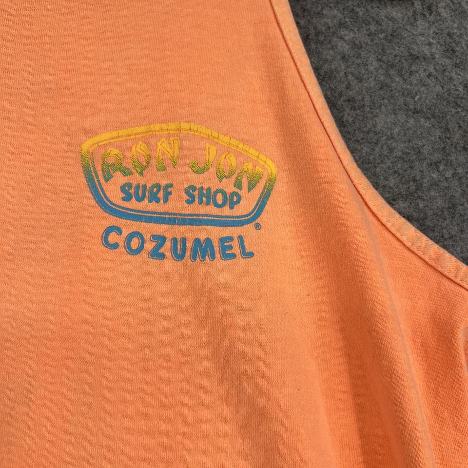 Ron Jon Surf Shop Shirt Womens Medium Orange Cozumel Tank Top Beach Souvenir - Image 3 of 4