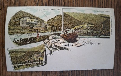 Gruss vom Luftkurort Wendefurth im Bodethal (bei Thale/Harz; 3 Ansichten: