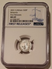 Great Britain Elizabeth II 2021 1/10 oz Silver 20 Pence Britannia MS69 NGC FR