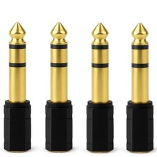 4 Pack 6.35mm 1/4 Male to 3.5mm 1/8 Female Stereo Headphone Adapter Audio Jack