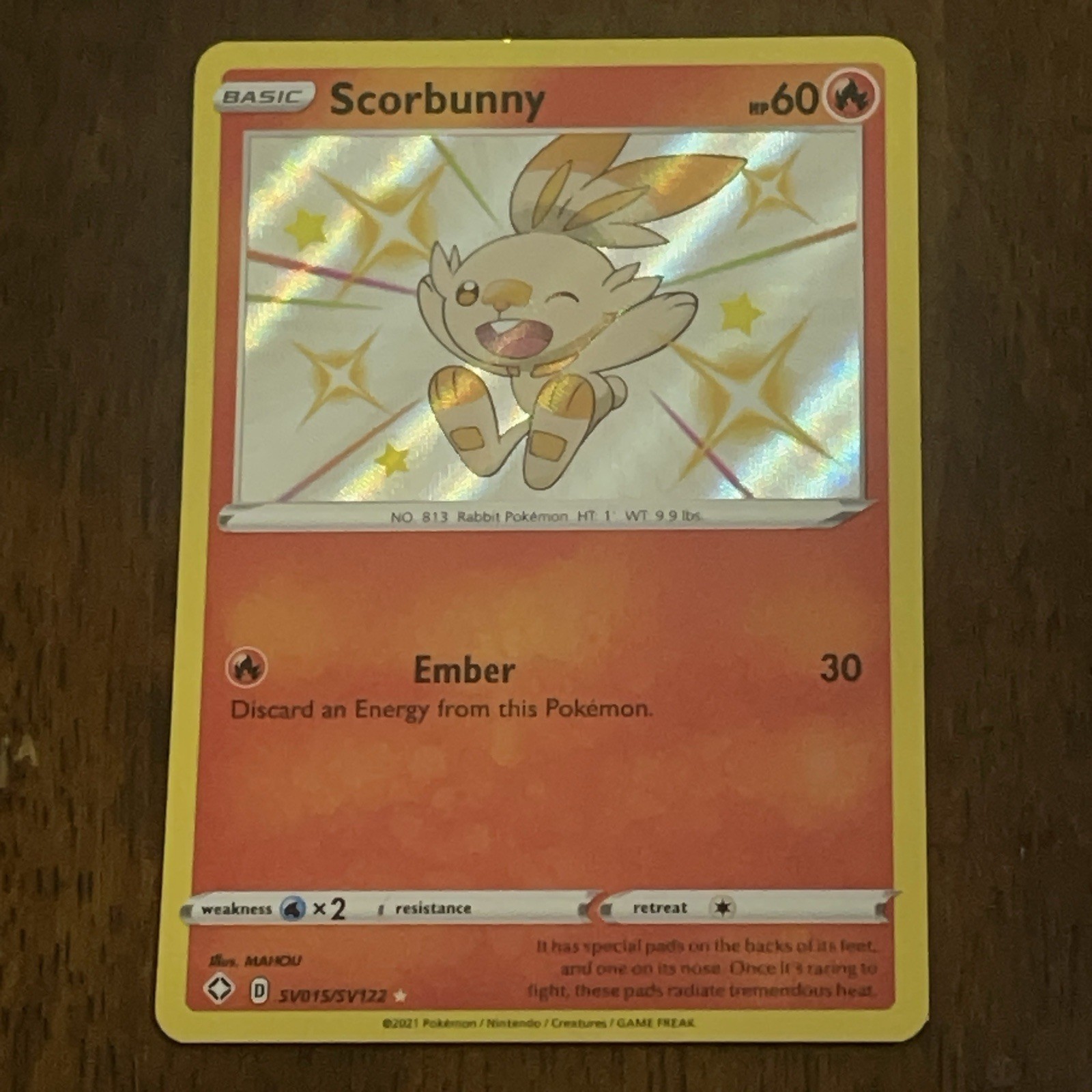 Scorbunny SV015/SV122 Shiny Rare Shining Fates Shiny Vault NM Pokemon