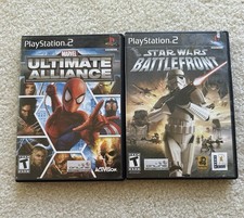 PS2 Game Lot Marcel Ultimate Alliance & Star Wars Battlefront  One Manual