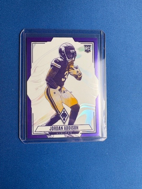 2023 Panini Phoenix Contours Jordan Addison #CON-14 Purple /125 (RC) Vikings NM+
