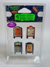 Lemax Spooky Town Evil Signs set/4 64620 Rele...