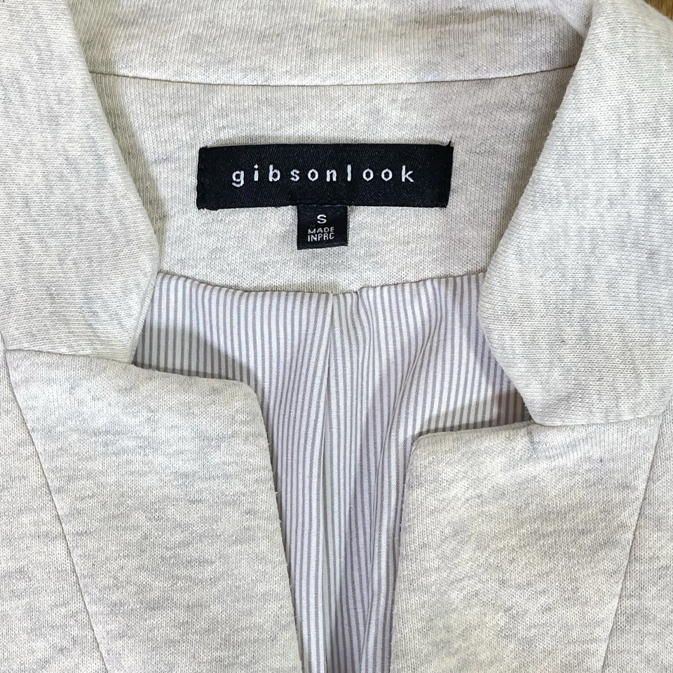 Gibsonlook Women’s Cotton Blend Blazer Sz Small Single Button Notch Collar Ivory - Image 3 of 4