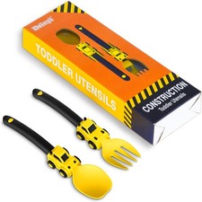Construction Toddler Utensils - Toddler Forks and Spoons - Kids Construction ...