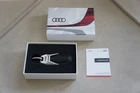NIB Genuine Audi RS Sport Leather Tag Silver Stainless Steel Keychain DJD017QY06