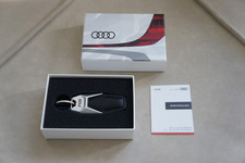 Nib Genuine Audi Rs Sport Leather Tag Silver Stainless Steel Keychain Djd017qy06