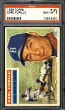 1956 Topps #190 Carl Furillo - PSA 8