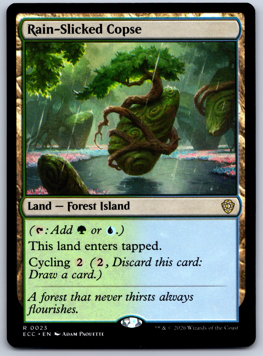Rain-Slicked Copse Commander: Lorwyn Eclipsed NM R 23 ECC