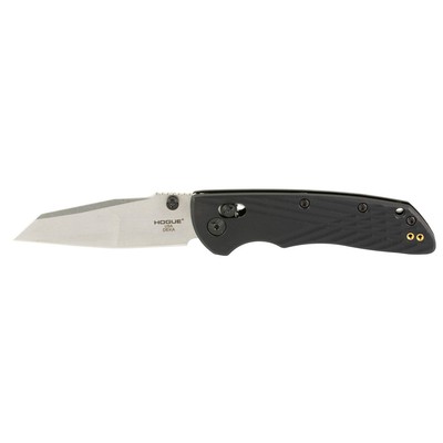 Hogue Deka Folding Knife CPM MagnaCut Stone Tumble Finish Silver Plain Mod