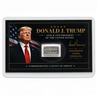 Donald Trump Tribute Card Protect Our 2nd Amendment 1 Gram .999 Silver Bar FS