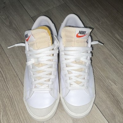 Nike Blazer Low White Black Men's Low Top Lace Up Leather Rubber Sole Sneakers