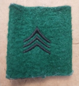 Ira Green US Army SGT E-5 Slip On Rank Leadership Tag