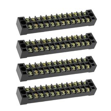 10 Pcs 600V 15A Terminal Strip Block 12 Positions Dual Rows DIN Rail Base