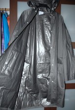 TOP Weich 100% PVC Regenmantel mit Kapuze Regenjacke Regen Mantel Jacke ca 56/XL