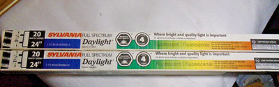 2x FULL SPECTRUM T12 FLUORESCENT 20w Grow Light BULB 24 inch 20 watt 24'' 5000K