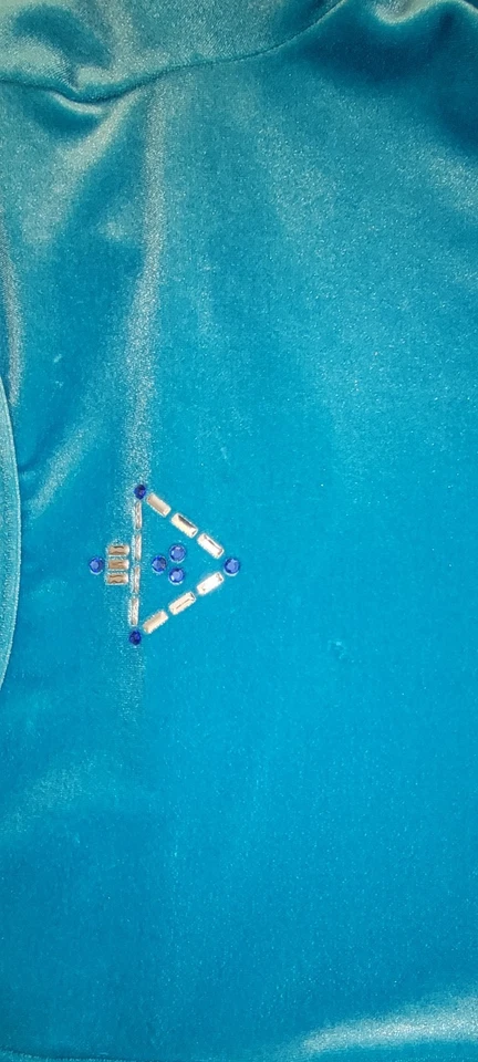 Ice figure skating practice test dress ballet dance velvet blue purple c/s - Image 3 of 4