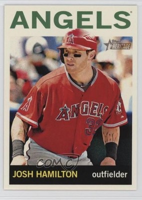 2013 Topps Heritage Action Variation Josh Hamilton #246 g5e