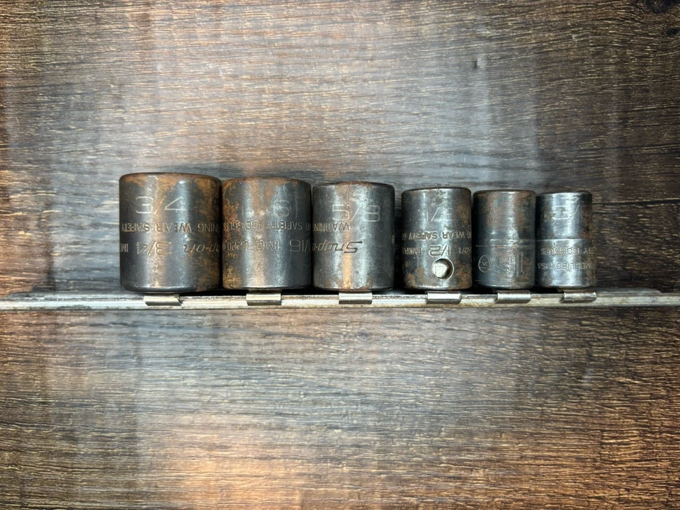 Snap On 6pc Sae 1/2" Dr. 12 Pt Shallow Impact Socket Set - Image 3 of 4