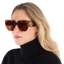 Gucci Brown Geometric Ladies Sunglasses GG0956S 007 54 GG0956S 007 54
