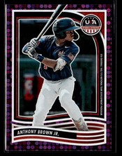 2024 Panini Stars & Stripes USA Baseball #188 Anthony Brown Jr. Purple #/99 card
