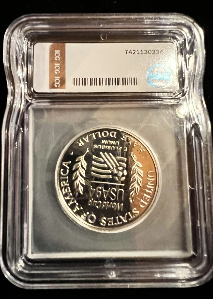 1994 P *PR70* DCAM ICG World Cup FIFA Austin Hutto Signed 🔥Rare🔥Deep Cameo 50c - Image 2 of 3